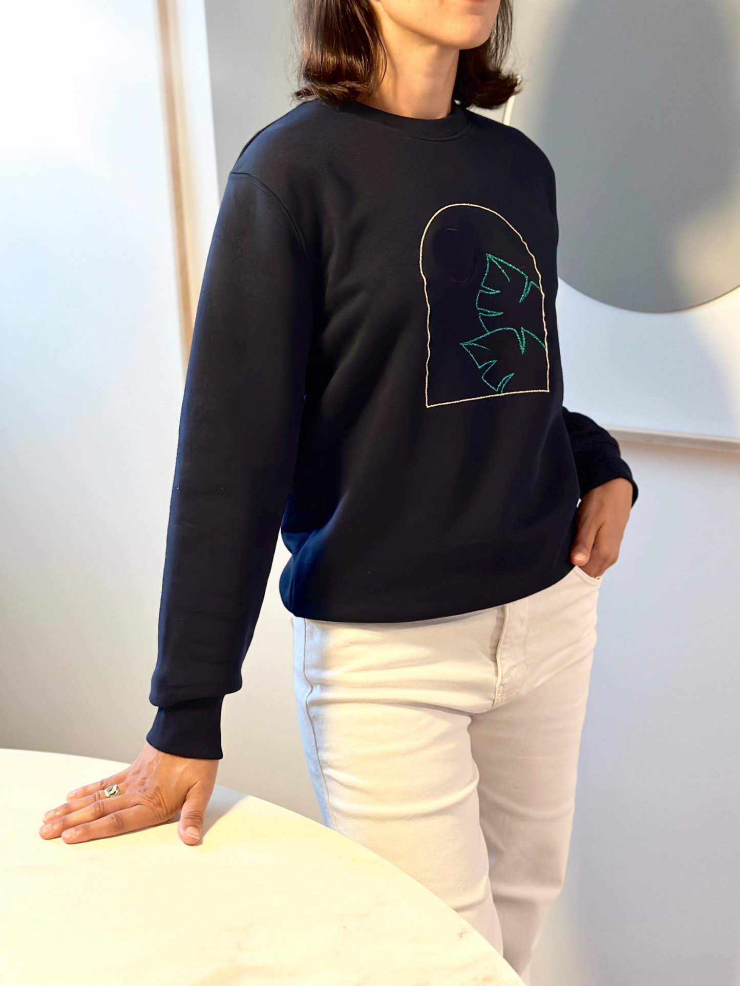 SWEAT SILENCIO - Sweat femme bleu marine.
