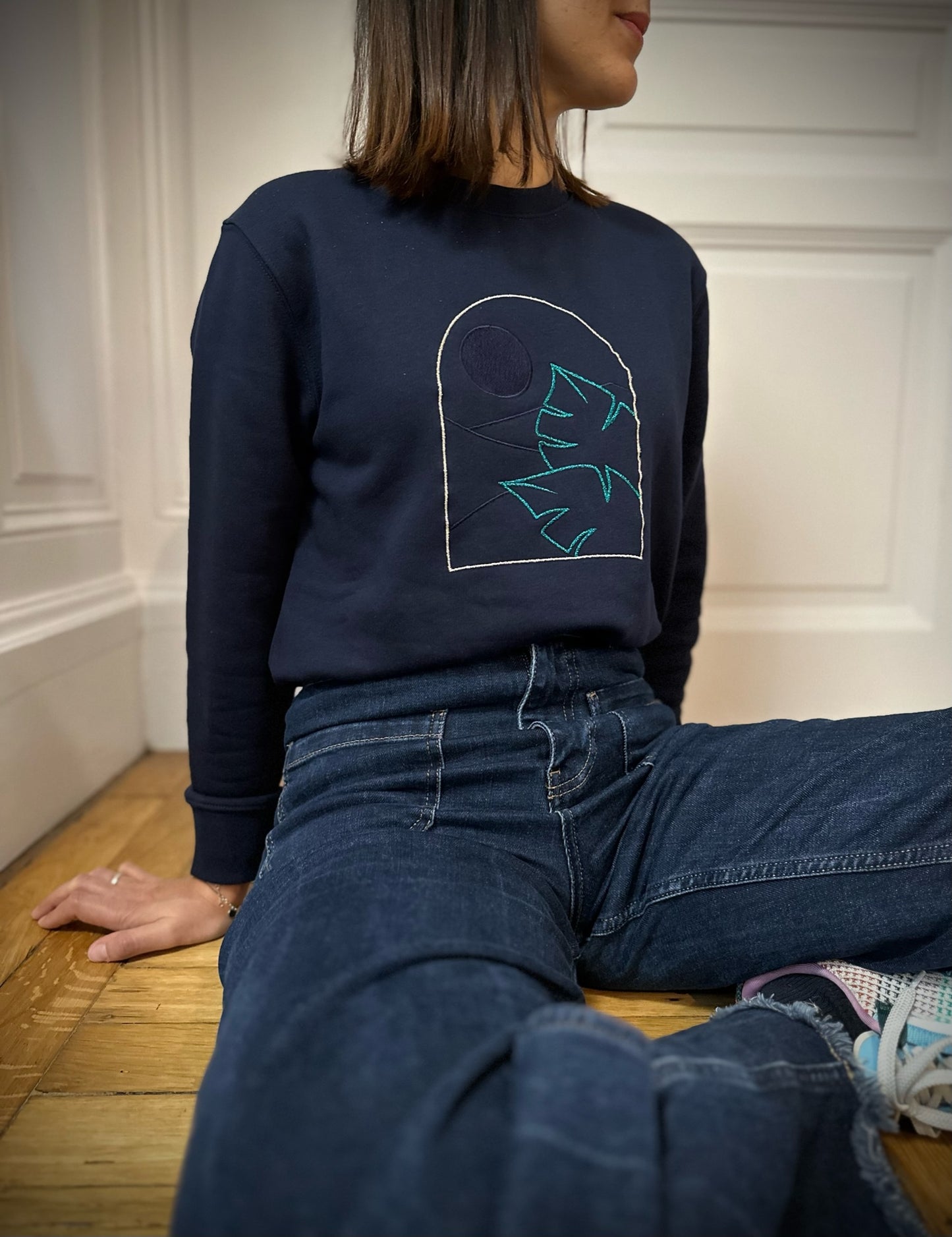 SWEAT SILENCIO - Sweat femme bleu marine.